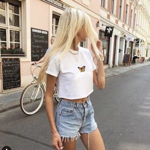 Brandy Melville Butterfly Crop Top